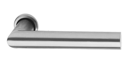 RVS geborstelde deurklink op rond rozet - type Alba Minimalistic strak recht - per paar - merk ASG E&A