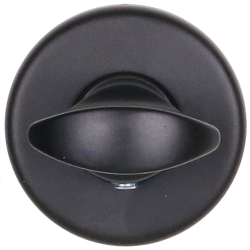 Mat zwarte wc badkamer slot - modern strak op rond rozet 50mm - per set merk ASG E&A